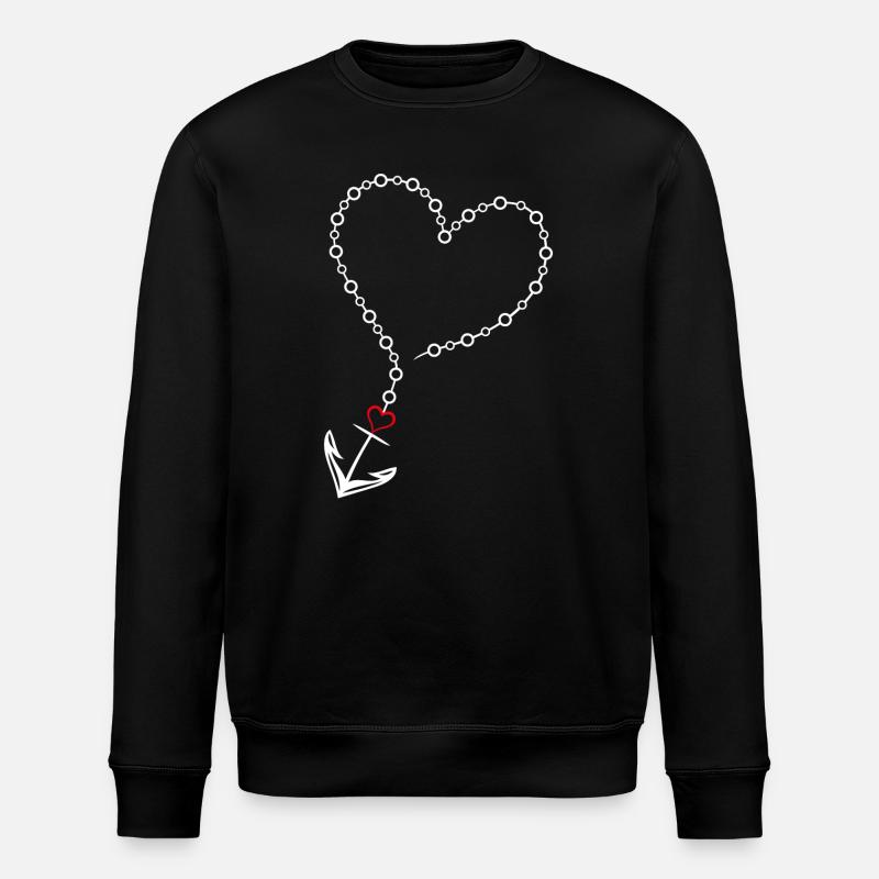 Herz mit Anker - Stanley/Stella Unisex Bio-Sweatshirt ROLLER - Schwarz