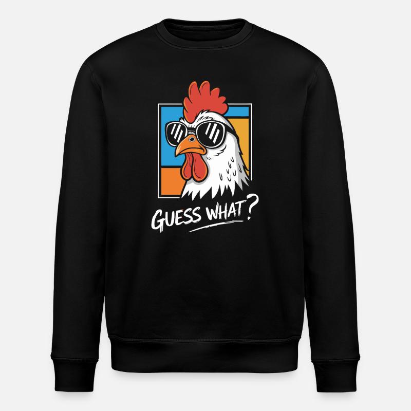 Lustiger Hahn mit Sonnenbrillen-Print - Stanley/Stella Unisex Bio-Sweatshirt ROLLER - Schwarz