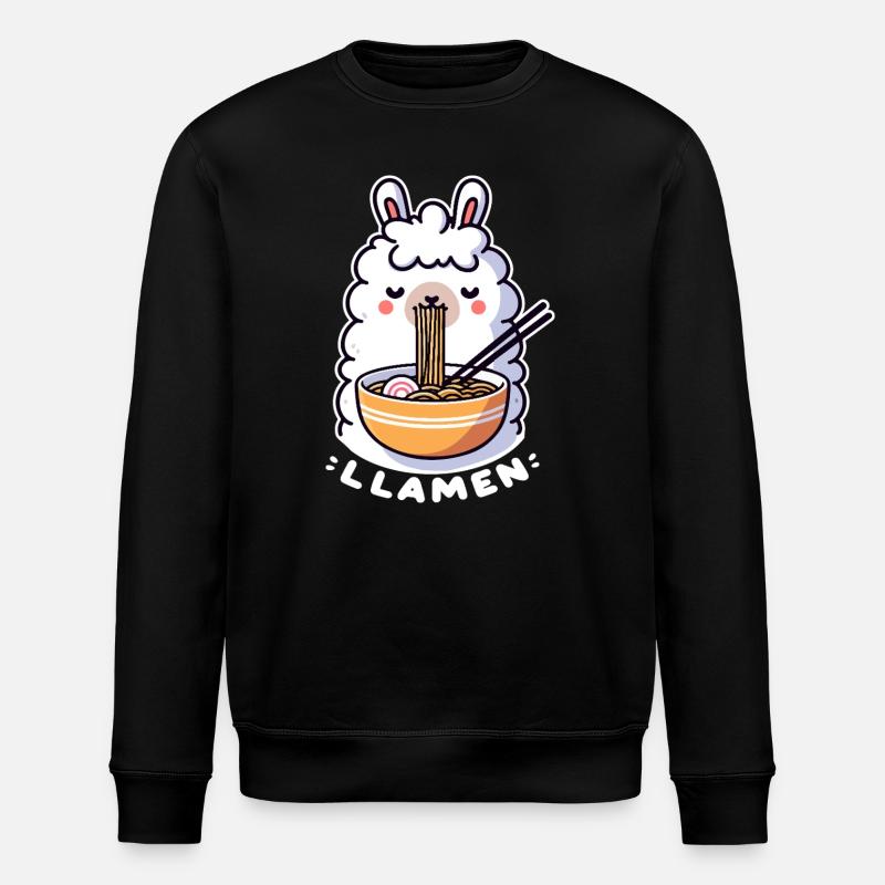 Llamen Ramen Lama - Stanley/Stella Unisex Bio-Sweatshirt ROLLER - Schwarz