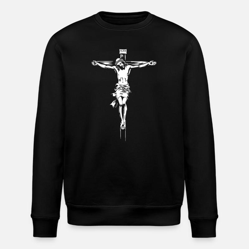 Jésus-Christ Croix Dieu chrétien - Sweat bio ROLLER Stanley/Stella Unisexe - noir