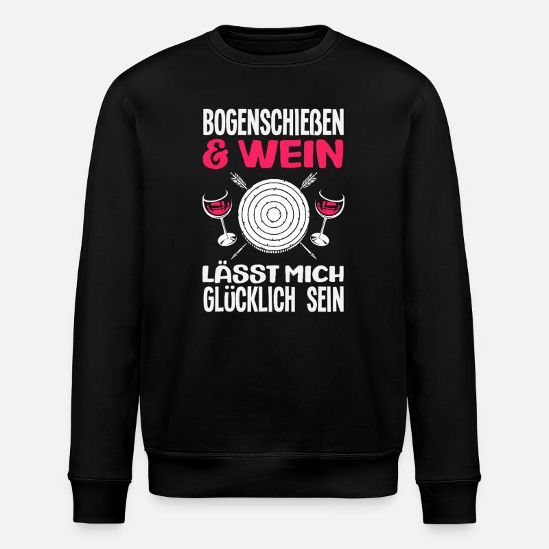 Ich gehe Bogenschießen - Stanley/Stella Unisex Bio-Sweatshirt ROLLER - Schwarz