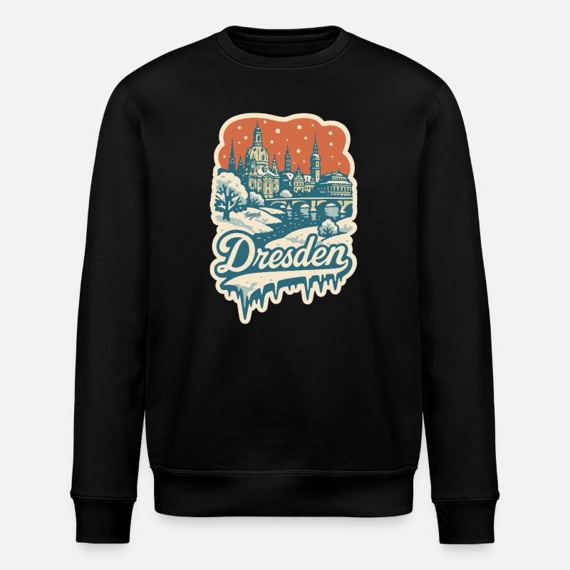 Dresden im verschneiten Winterzauber - Stanley/Stella Unisex Bio-Sweatshirt ROLLER - Schwarz