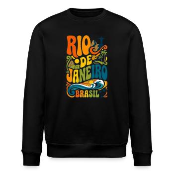 Rio de Janeiro Brasilien – Vintage-Reisen - Stanley/Stella Unisex Bio-Sweatshirt ROLLER - Schwarz - Vorne - Nik (191cm)