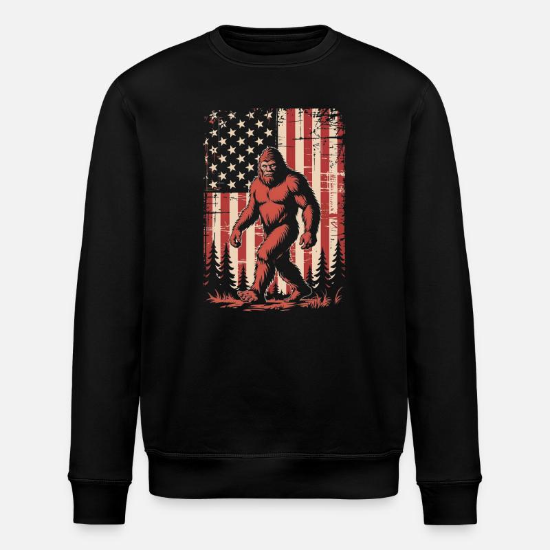 Drapeau américain vintage du Bigfoot - Sweat bio ROLLER Stanley/Stella Unisexe - noir
