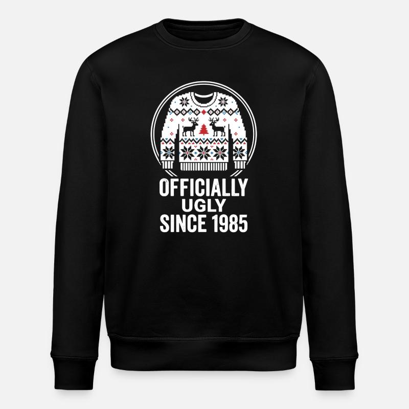 Offiziell Ugly 1985 Weihnachtspullover - Stanley/Stella Unisex Bio-Sweatshirt ROLLER - Schwarz