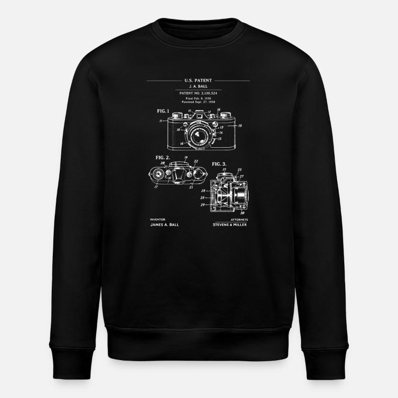 Blueprint Camera Patent Diagram - Stanley/Stella ROLLER Unisex Organic Sweatshirt - black