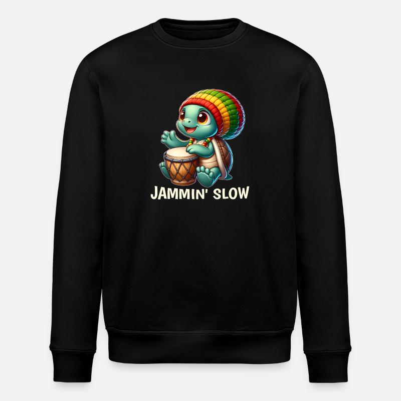 Reggae Turtle - Stanley/Stella ROLLER Unisex Organic Sweatshirt - black