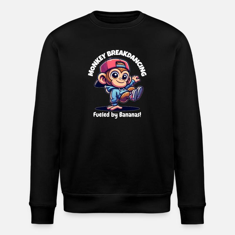 Monkey breakdancer - Stanley/Stella ROLLER Unisex Organic Sweatshirt - black