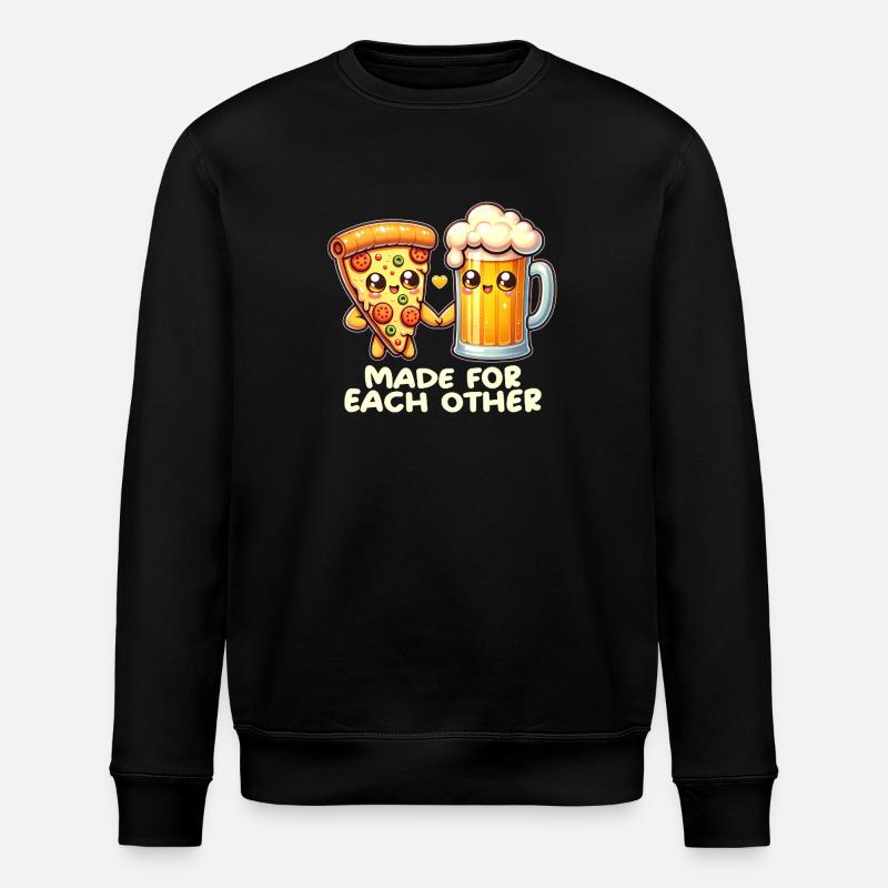Pizza et bière - Sweat bio ROLLER Stanley/Stella Unisexe - noir