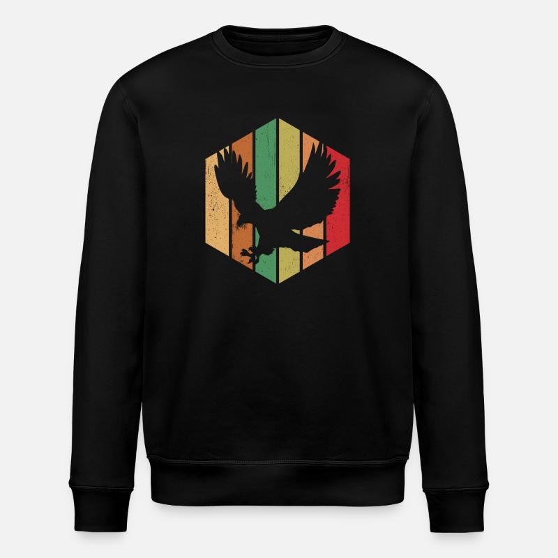 oiseau rétro Graphique - Sweat bio ROLLER Stanley/Stella Unisexe - noir