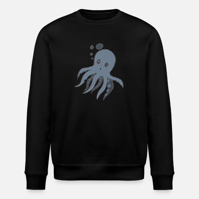 Kraken - octopus drawing - Stanley/Stella ROLLER Unisex Organic Sweatshirt - black