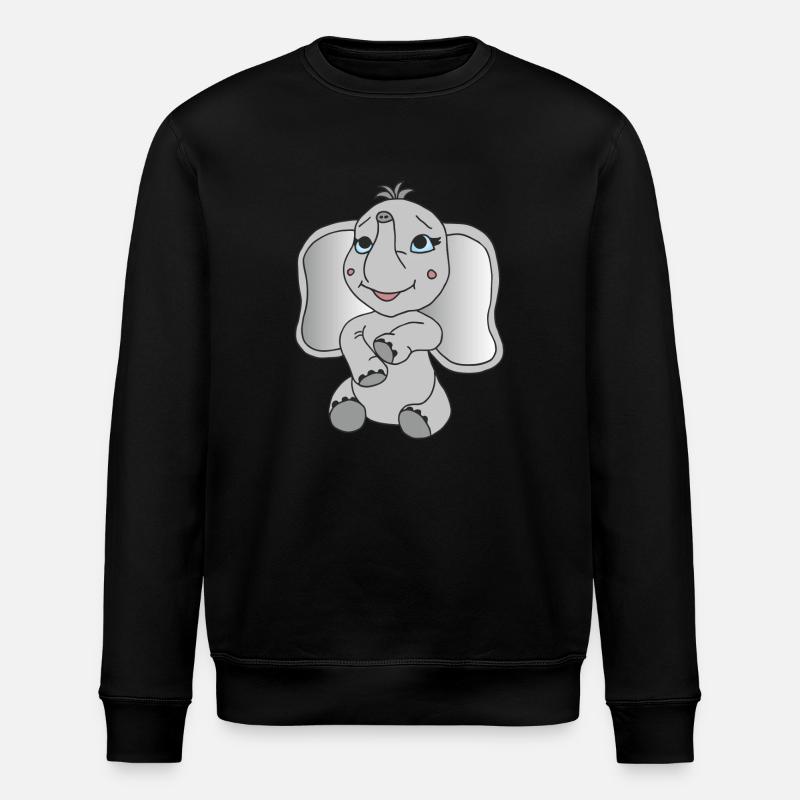 Kleiner süßer Elefant - Stanley/Stella Unisex Bio-Sweatshirt ROLLER - Schwarz