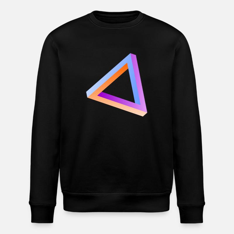 Impossible triangle optical illusion - Stanley/Stella ROLLER Unisex Organic Sweatshirt - black