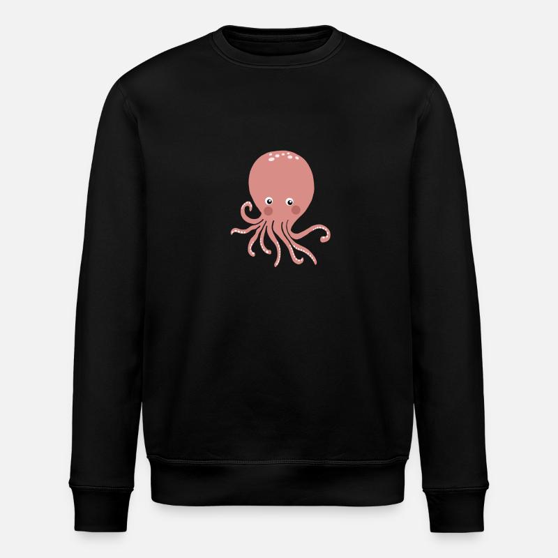 Pink Octopus - Stanley/Stella ROLLER Unisex Organic Sweatshirt - black