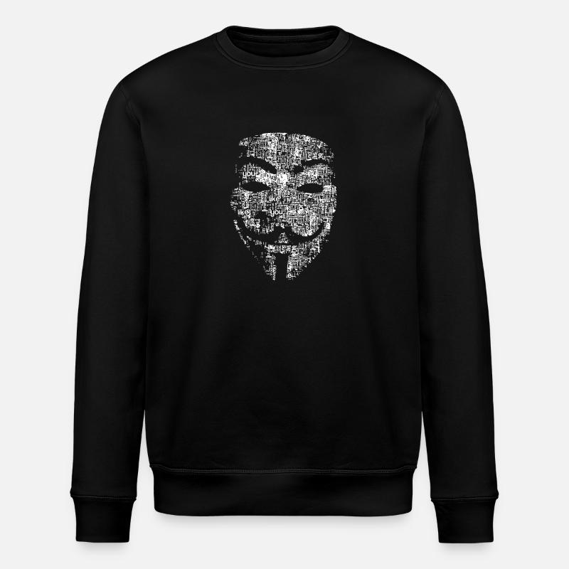 Anonymus hacker mask - Stanley/Stella ROLLER Unisex Organic Sweatshirt - black