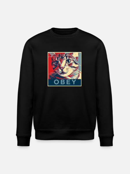 Obey the Cat! - Stanley/Stella ROLLER Unisex Organic Sweatshirt - black