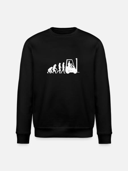 Staplerfahrer Evolution gabelstapler geschenk - Stanley/Stella Unisex Bio-Sweatshirt ROLLER - Schwarz