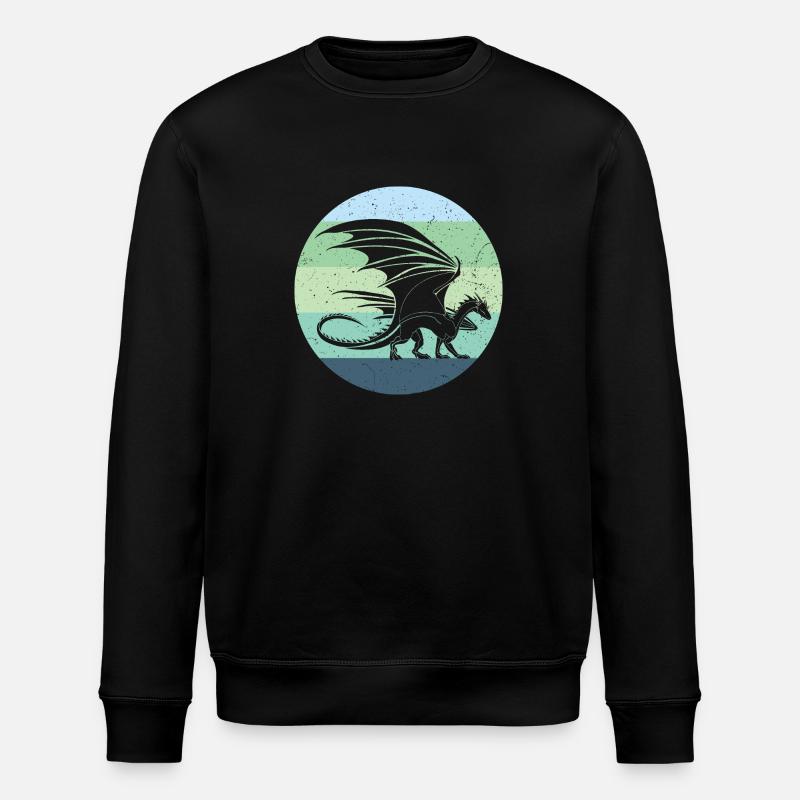 Waliser Drache Retro - Stanley/Stella Unisex Bio-Sweatshirt ROLLER - Schwarz