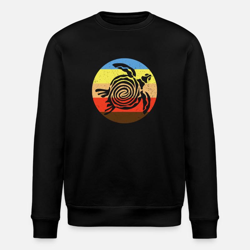 Barbudan Turtle Retro - Stanley/Stella ROLLER Unisex Organic Sweatshirt - black