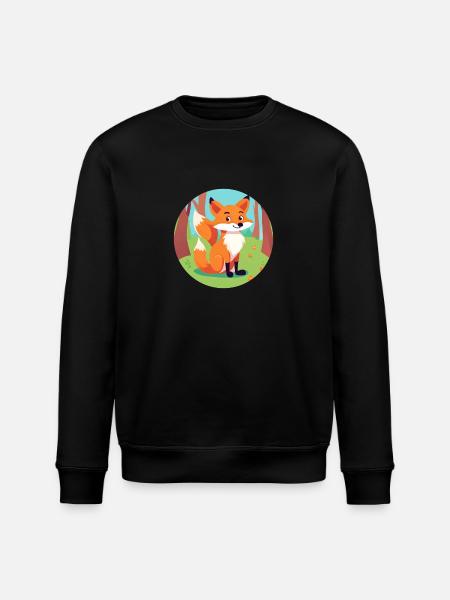 Fuchs im Herbstwald - Stanley/Stella Unisex Bio-Sweatshirt ROLLER - Schwarz