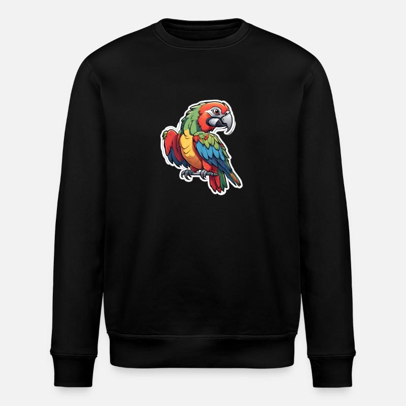 Bunter Ara Papagei" - Stanley/Stella Unisex Bio-Sweatshirt ROLLER - Schwarz