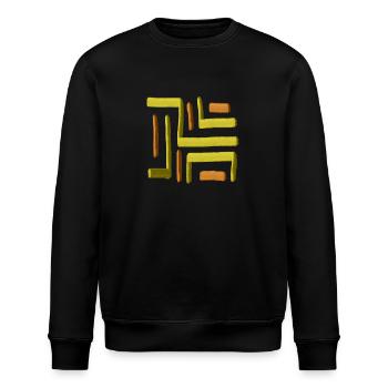 Gelbes Farblabyrinth - Stanley/Stella Unisex Bio-Sweatshirt ROLLER - Schwarz - Vorne - Nik (191cm)