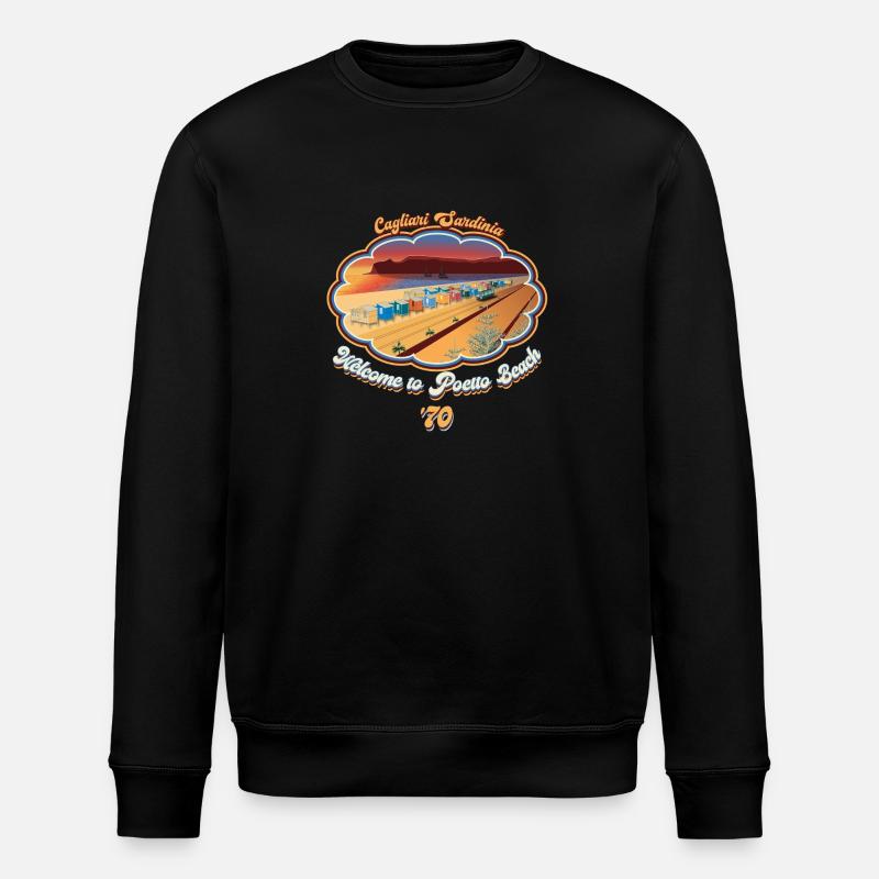 Bienvenue à Poetto Beach '70 - Sweat bio ROLLER Stanley/Stella Unisexe - noir