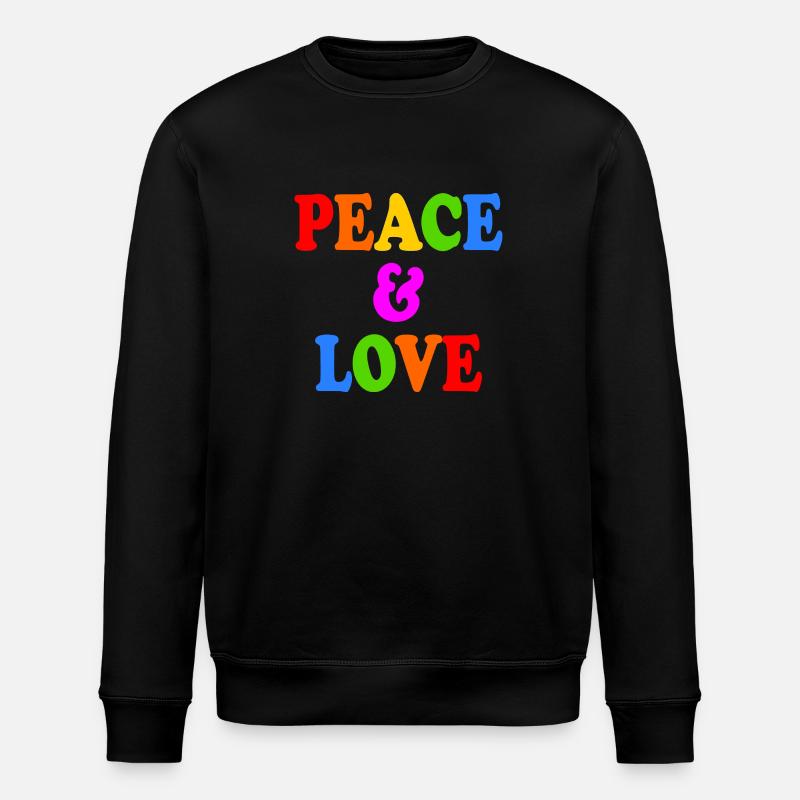 Peace and love - Stanley/Stella ROLLER Unisex Organic Sweatshirt - black