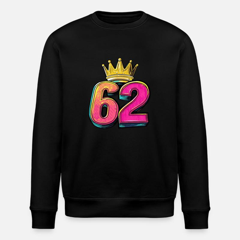 62 Zahl Krone - Stanley/Stella Unisex Bio-Sweatshirt ROLLER - Schwarz