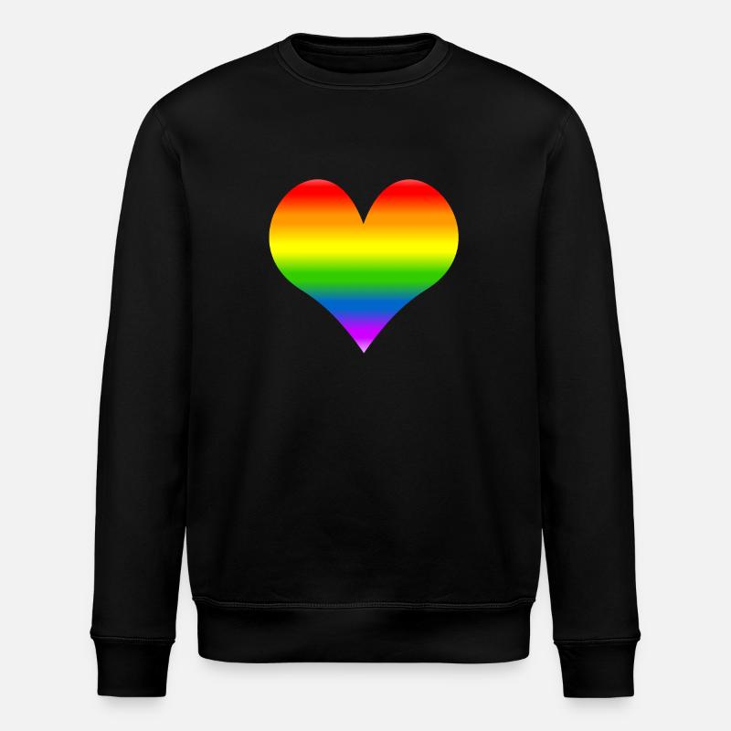 Rainbow heart - Stanley/Stella ROLLER Unisex Organic Sweatshirt - black