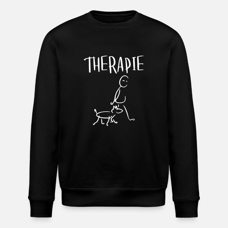 Gassi gehen Therapie - Stanley/Stella Unisex Bio-Sweatshirt ROLLER - Schwarz