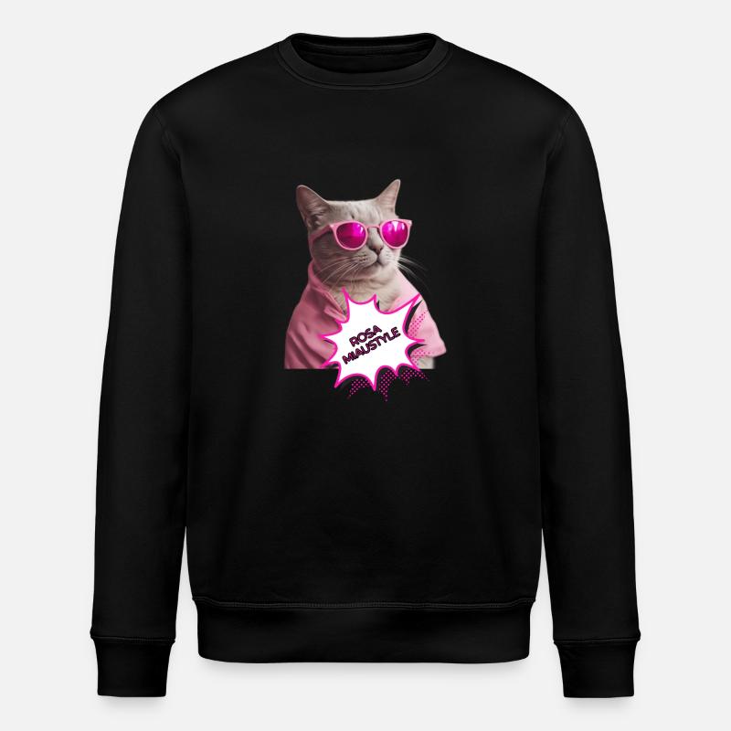 Rosa Miaustyle - Stanley/Stella Unisex Bio-Sweatshirt ROLLER - Schwarz
