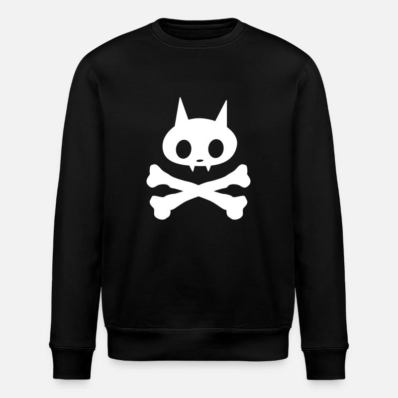 Chat squelette - Sweat bio ROLLER Stanley/Stella Unisexe - noir