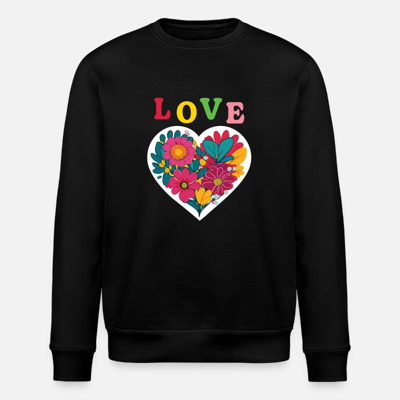 Amour - Love - Coeur - Sweat bio ROLLER Stanley/Stella Unisexe - noir