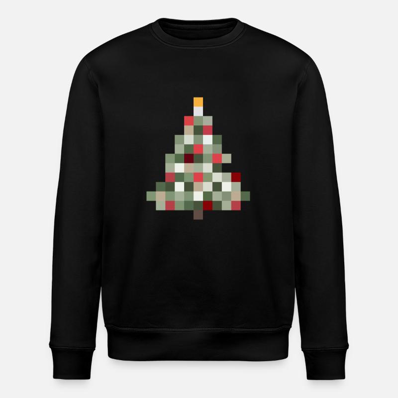 8-Bit Retro Tannenbaum Xmas - Stanley/Stella Unisex Bio-Sweatshirt ROLLER - Schwarz