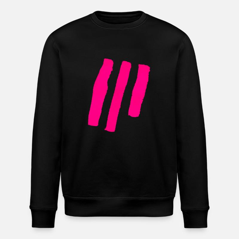 Streifen - Pink - Stanley/Stella Unisex Bio-Sweatshirt ROLLER - Schwarz