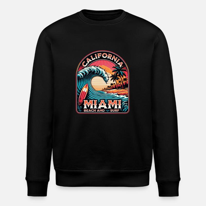 Miami Beach and Surf - Stanley/Stella Unisex Bio-Sweatshirt ROLLER - Schwarz