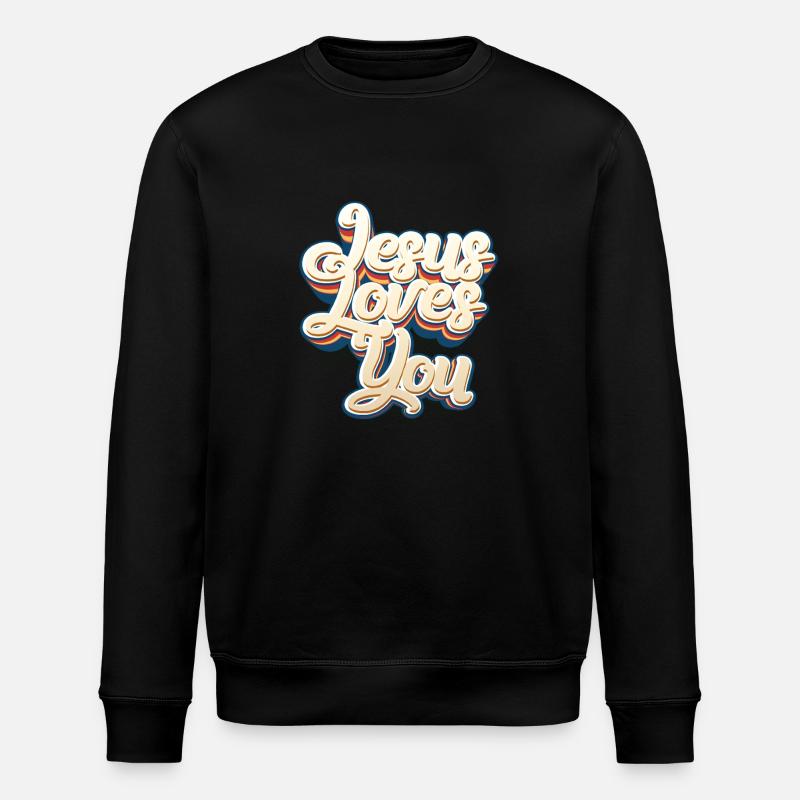 Jesus liebt dich - Stanley/Stella Unisex Bio-Sweatshirt ROLLER - Schwarz