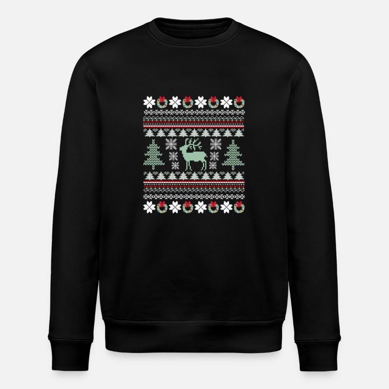 Motif Noel Retro - Sweat bio ROLLER Stanley/Stella Unisexe - noir