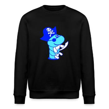 Raupe Loch Pirat Kapitän Mütze Lustig Süß Comic - Stanley/Stella Unisex Bio-Sweatshirt ROLLER - Schwarz - Vorne - Nik (191cm)