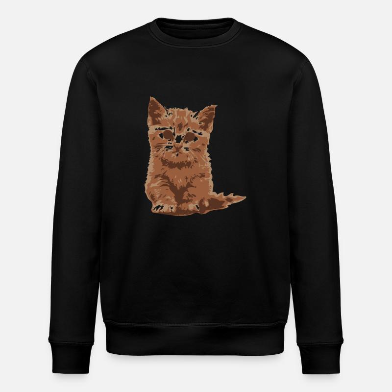 châton roux, cat - Sweat bio ROLLER Stanley/Stella Unisexe - noir