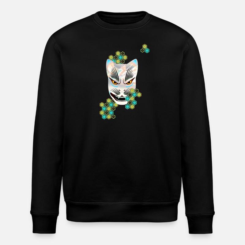 Kitsune Fuchs Geist - Stanley/Stella Unisex Bio-Sweatshirt ROLLER - Schwarz