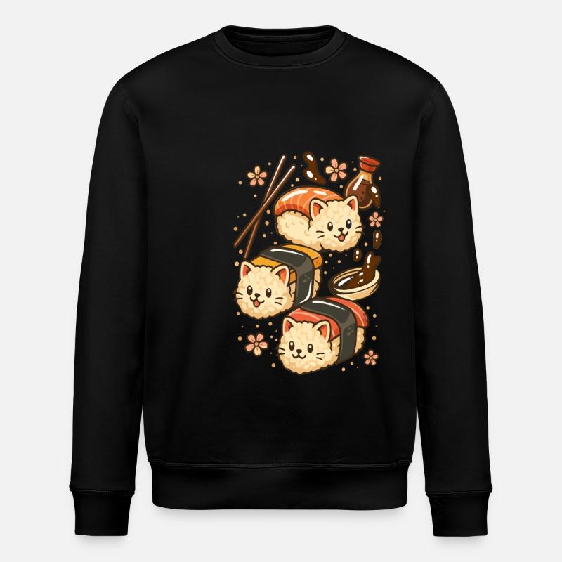 Sushi Cat - Stanley/Stella ROLLER Unisex Organic Sweatshirt - black