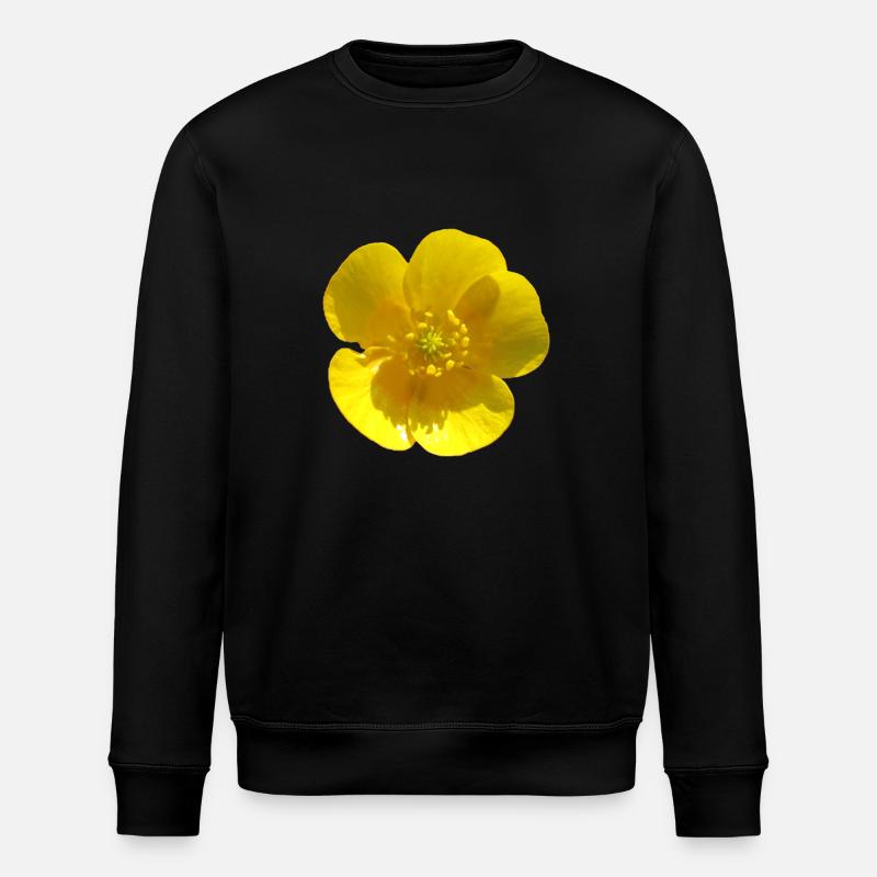 Blume gelb gelbe Blume - Stanley/Stella Unisex Bio-Sweatshirt ROLLER - Schwarz