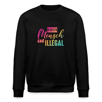 Kein Mensch ist illegal - FCK NZS - Stanley/Stella Unisex Bio-Sweatshirt ROLLER - Schwarz - Vorne - Nik (191cm)