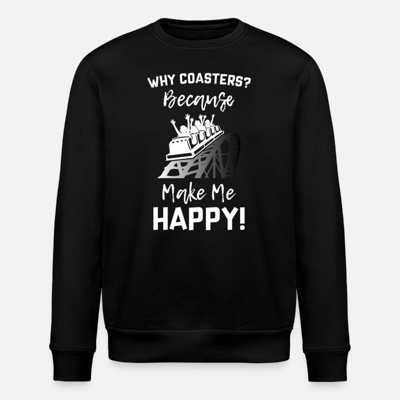 Roller Coaster Make Me Happy - Stanley/Stella Unisex Bio-Sweatshirt ROLLER - Schwarz