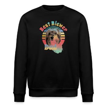 Biewer Terrier, best dog dad - Stanley/Stella ROLLER Unisex Organic Sweatshirt - black - Front - Nik (191cm)