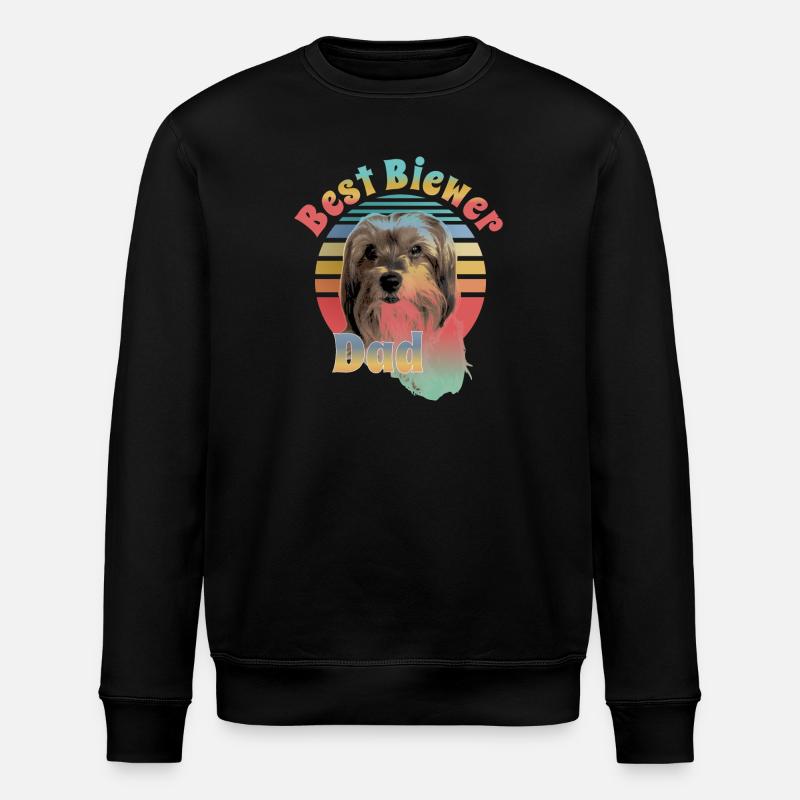 Biewer Terrier, best dog dad - Stanley/Stella ROLLER Unisex Organic Sweatshirt - black