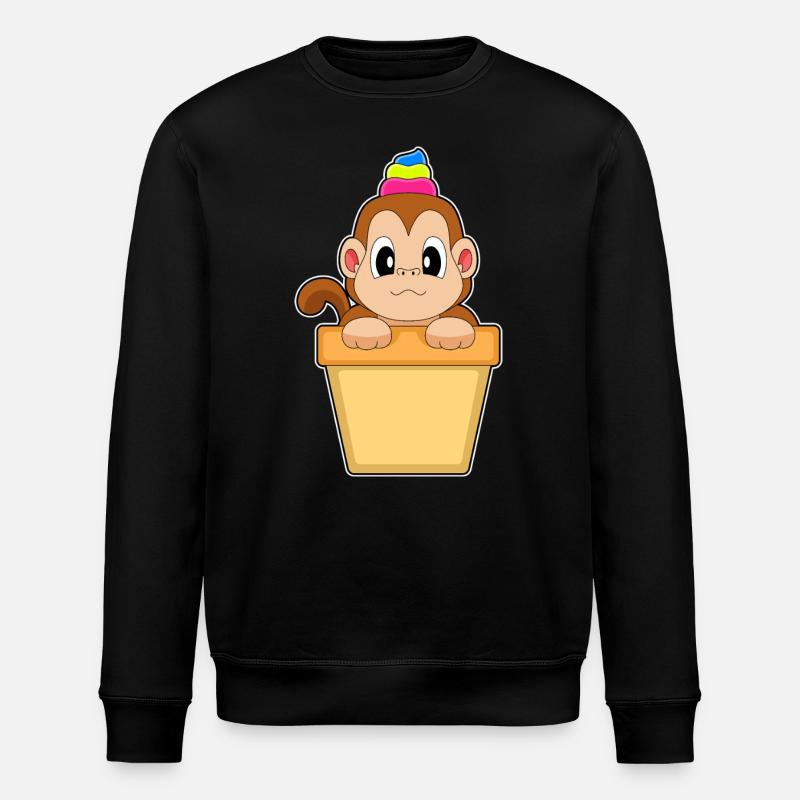 Monkey Cream Sundae - Stanley/Stella ROLLER Unisex Organic Sweatshirt - black