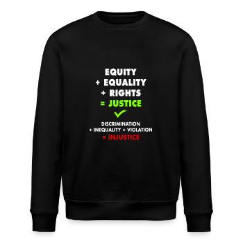 Sag NEIN zur Ungerechtigkeit! - Stanley/Stella Unisex Bio-Sweatshirt ROLLER - Schwarz - Vorne - Nik (191cm)